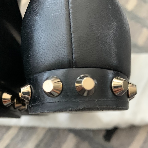 Balenciaga Black Leather Studded Heel Ankle Boots - Picture 6 of 8
